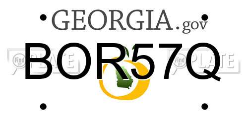 BOR57Q Georgia License Plate
