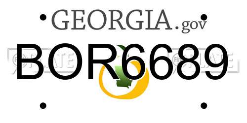 BOR6689 Georgia License Plate