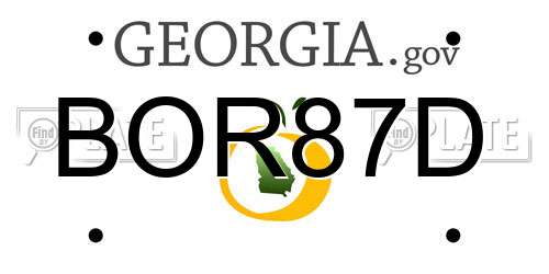 BOR87D Georgia License Plate