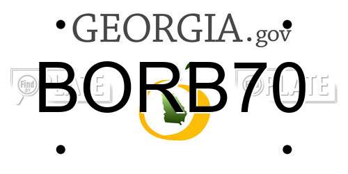 BORB70 Georgia License Plate