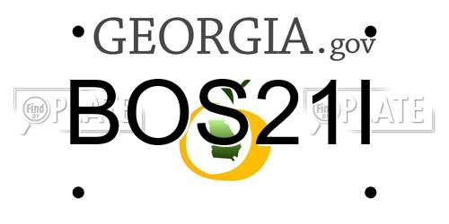 BOS21I Georgia License Plate