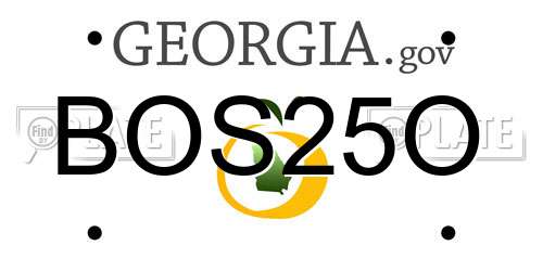 BOS25O Georgia License Plate