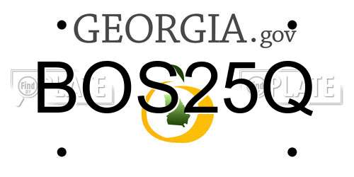 BOS25Q Georgia License Plate
