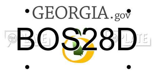 BOS28D Georgia License Plate