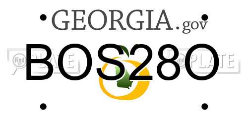 BOS28O Georgia License Plate