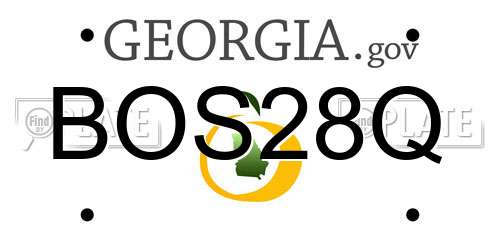 BOS28Q Georgia License Plate