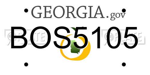 BOS5105 Georgia License Plate