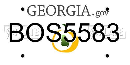 BOS5583 Georgia License Plate