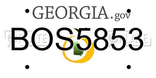 BOS5853 Georgia License Plate