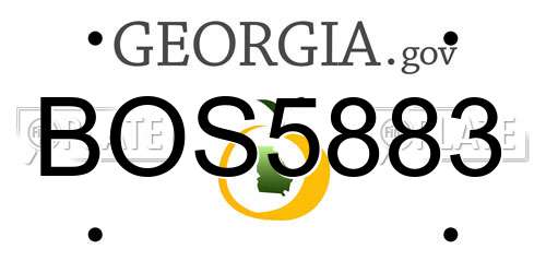 BOS5883 Georgia License Plate