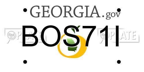 BOS71I Georgia License Plate