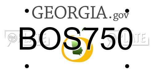 BOS750 Georgia License Plate
