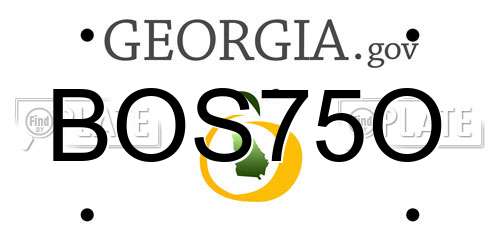 BOS75O Georgia License Plate