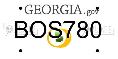 BOS780 Georgia License Plate