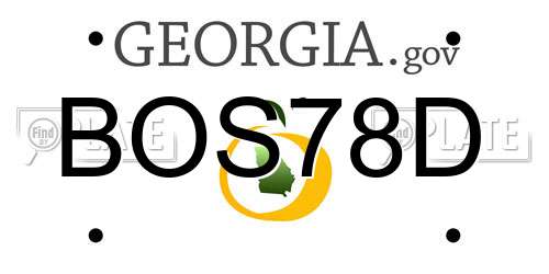 BOS78D Georgia License Plate