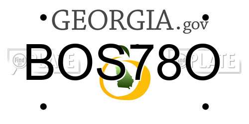 BOS78O Georgia License Plate