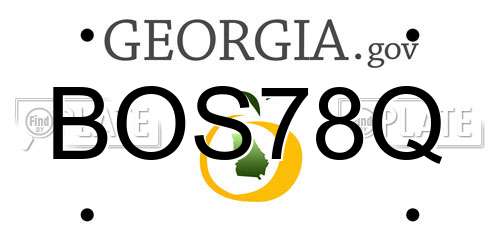 BOS78Q Georgia License Plate