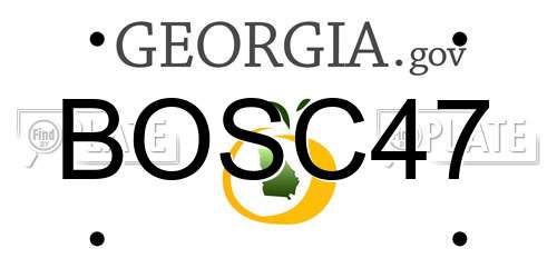BOSC47 Georgia License Plate