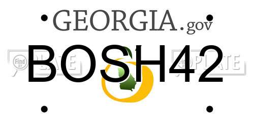 BOSH42 Georgia License Plate