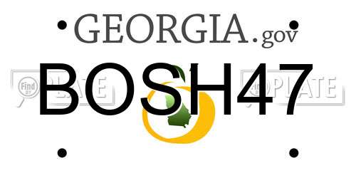 BOSH47 Georgia License Plate