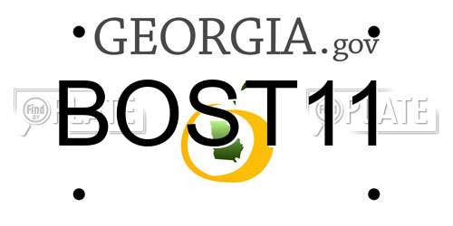 BOST11 Georgia License Plate