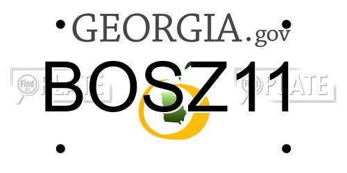 BOSZ11 Georgia License Plate