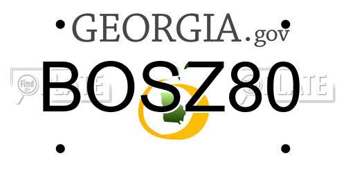 BOSZ80 Georgia License Plate