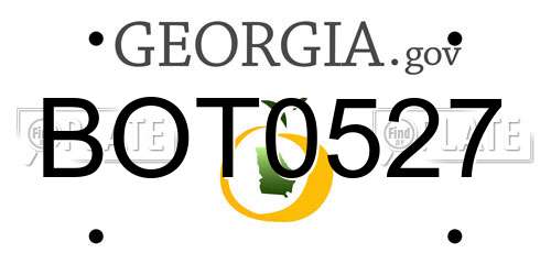 BOT0527 Georgia License Plate