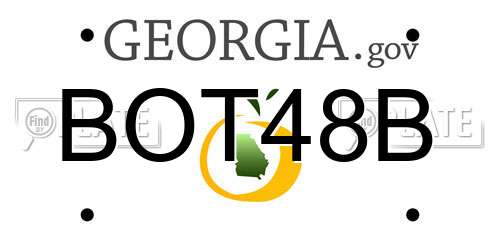 BOT48B Georgia License Plate
