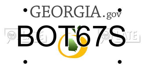 BOT67S Georgia License Plate