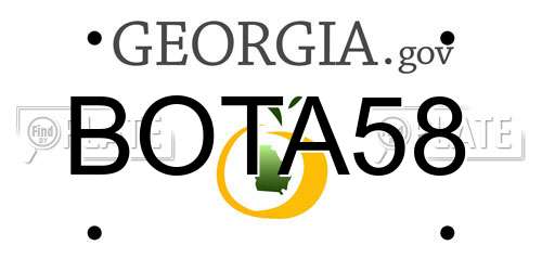 BOTA58 Georgia License Plate