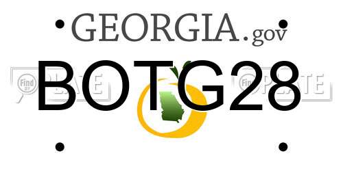 BOTG28 Georgia License Plate