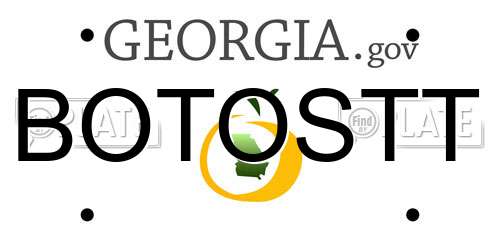BOTOSTT Georgia License Plate