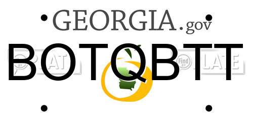 BOTQBTT Georgia License Plate