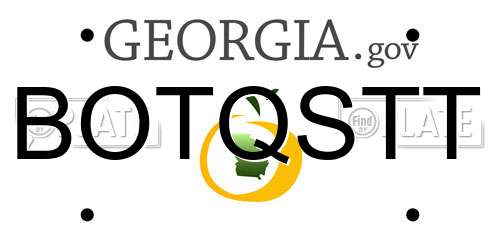 BOTQSTT Georgia License Plate
