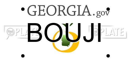 BOUJI Georgia License Plate