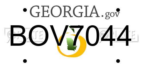 BOV7044 Georgia License Plate