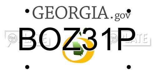BOZ31P Georgia License Plate