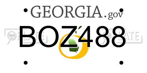 BOZ488 Georgia License Plate