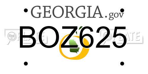 BOZ625 Georgia License Plate