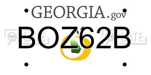BOZ62B Georgia License Plate