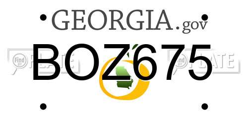 BOZ675 Georgia License Plate
