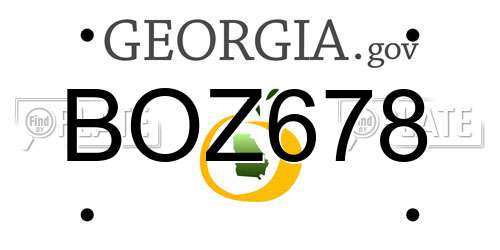 BOZ678 Georgia License Plate