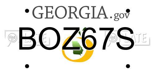 BOZ67S Georgia License Plate