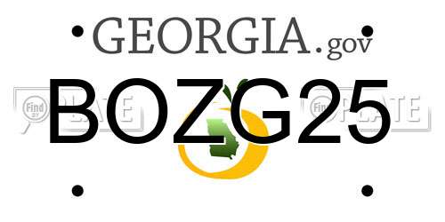 BOZG25 Georgia License Plate