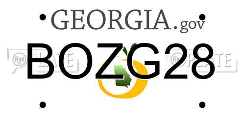 BOZG28 Georgia License Plate