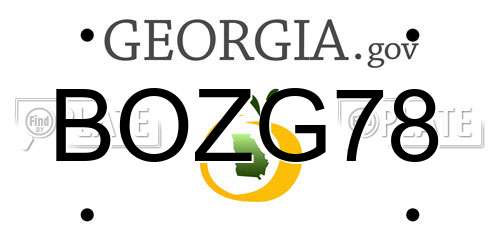 BOZG78 Georgia License Plate