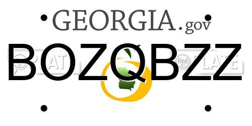 BOZQBZZ Georgia License Plate