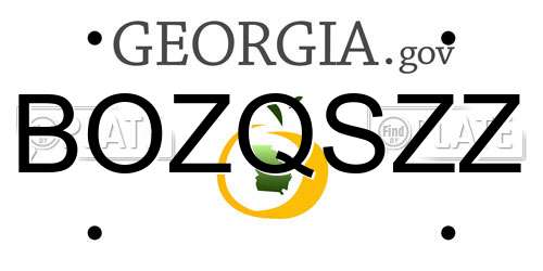 BOZQSZZ Georgia License Plate