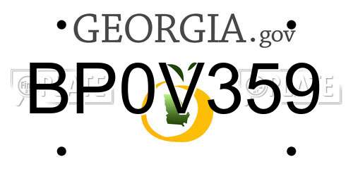BP0V359 Georgia License Plate